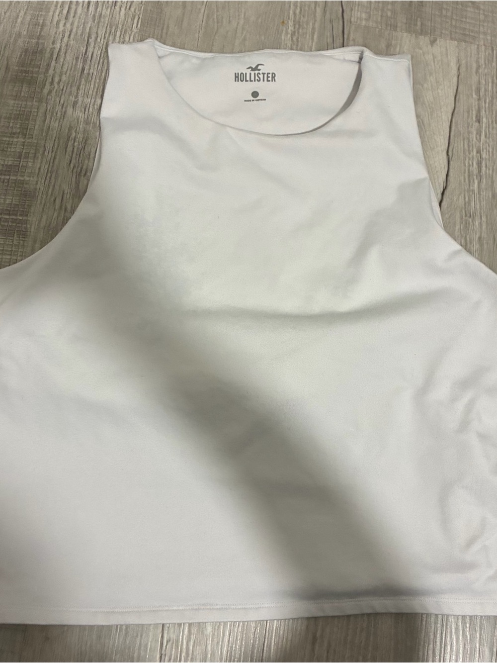 hollister white cropped tank top